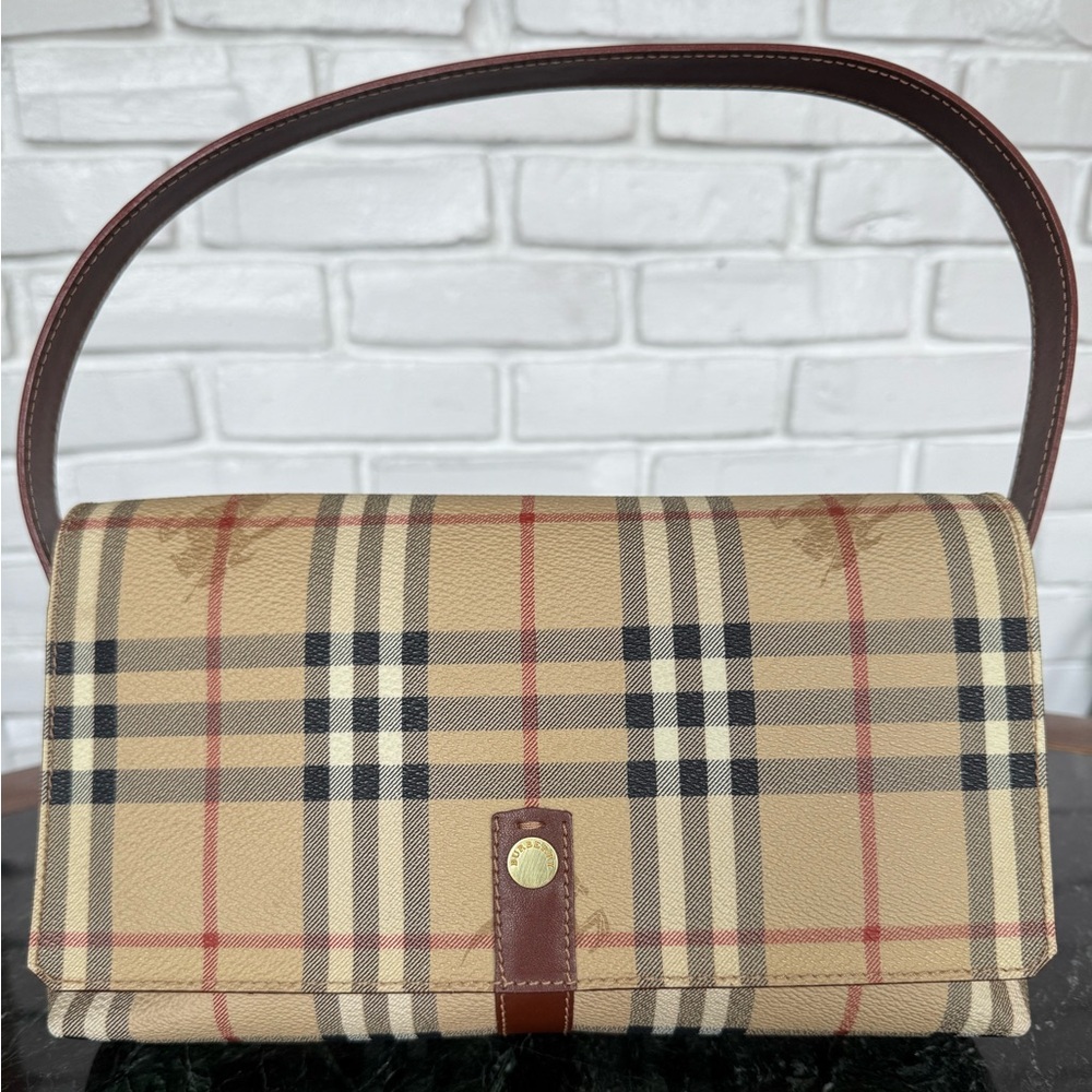 Burberry London Shoulder Bag, Burberry London RARE Nova Check Canvas and Leather